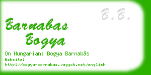 barnabas bogya business card